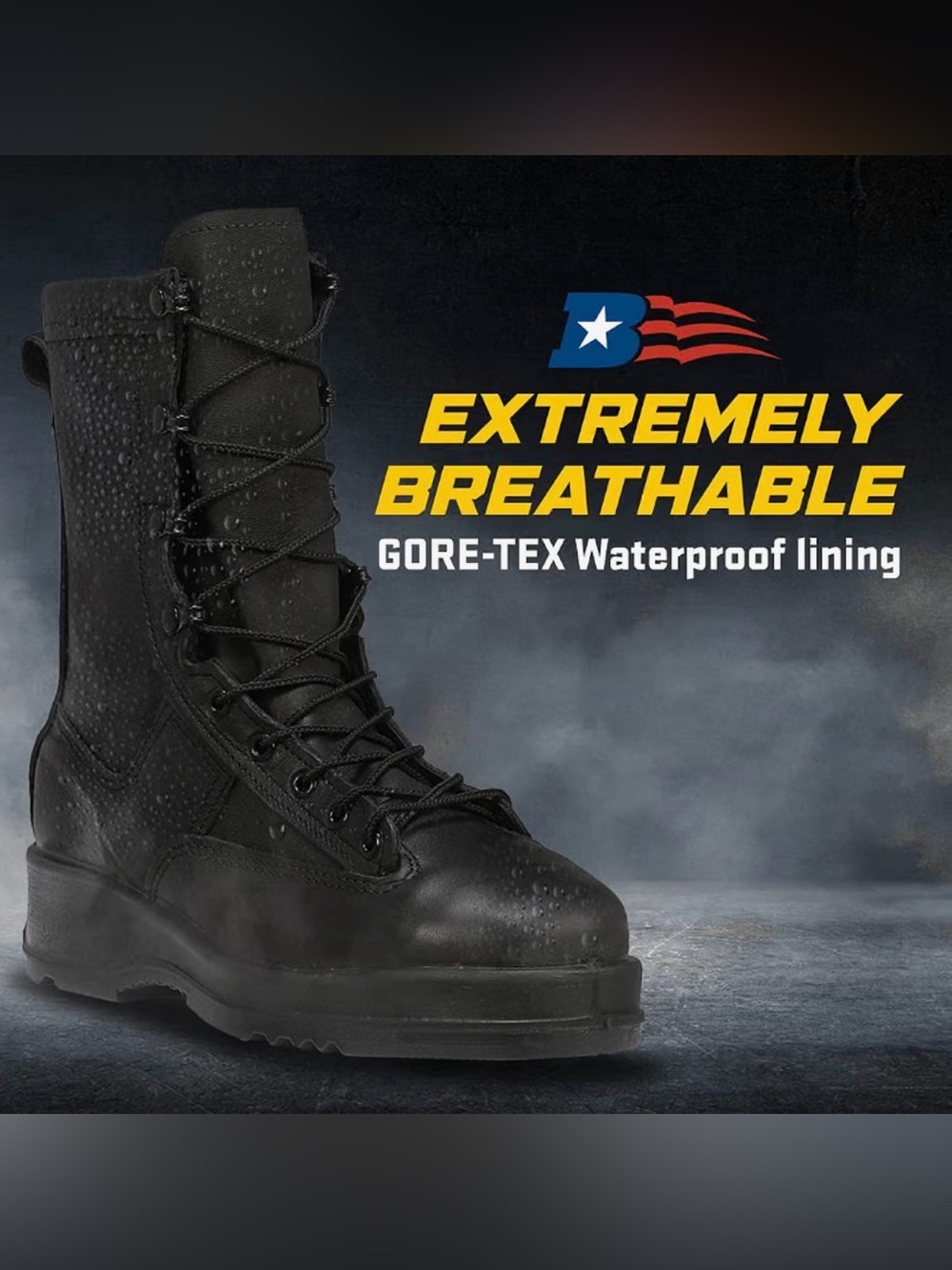 Belleville Waterproof Black Safety Toe Flight and Flight Deck Boot Sz 8.5 R